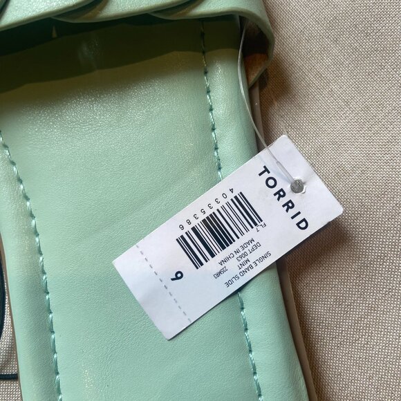 Torrid Braided Single Band Slide Sandals Mint Women's Size 9 NWT - Picture 2 of 2